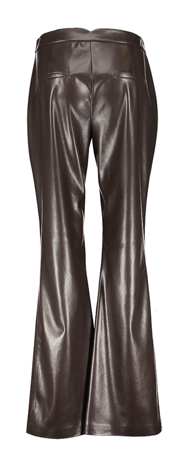 Bruine flare fit broek in leatherlook Triff Oscar