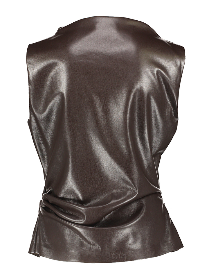 Bruine top in lederlook Zavi Oscar