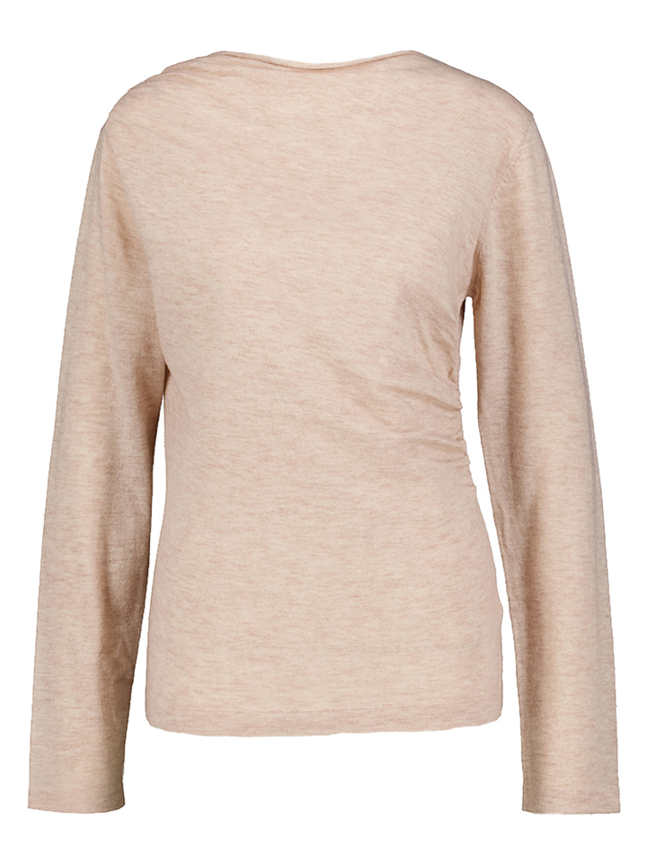 Beige fijne pull met speciale hals Josee Oscar