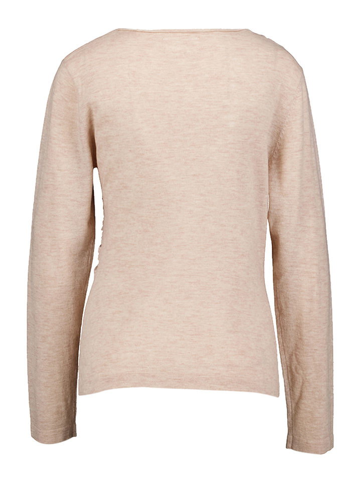 Beige fijne pull met speciale hals Josee Oscar