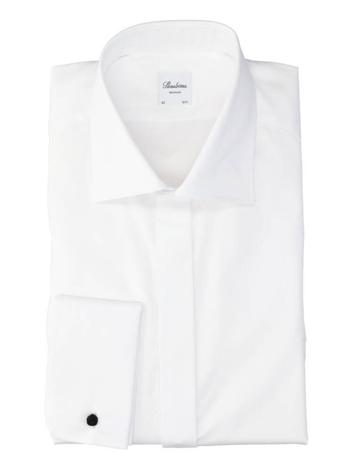 Wit katoenen hemd (regular fit) met lange mouwen Stenströms 