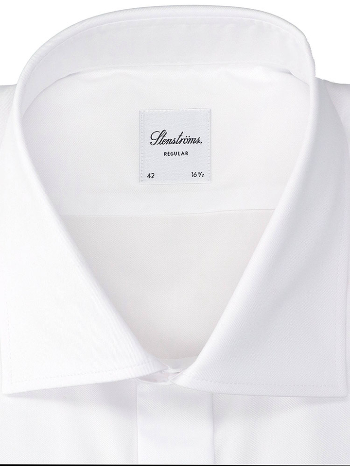 Wit katoenen hemd (regular fit) met lange mouwen Stenströms 