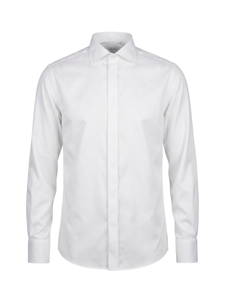 Wit katoenen hemd ( slim fit) met lange mouwen Stenströms