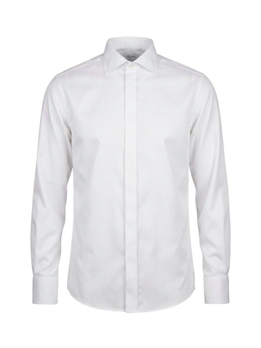 Wit katoenen hemd ( slim fit) met lange mouwen Stenströms