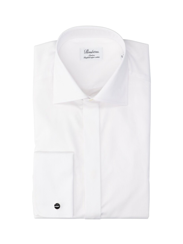 Wit katoenen hemd ( slim fit) met lange mouwen Stenströms