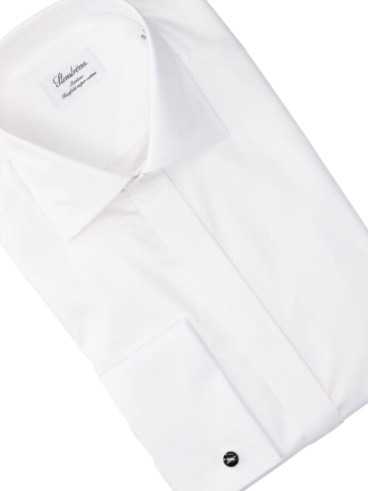 Wit katoenen hemd ( slim fit) met lange mouwen Stenströms