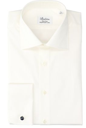 Stenströms Wit katoenen hemd (regular fit) met lange mouwen
