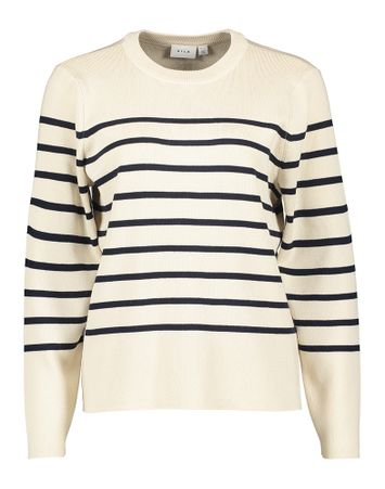 Beige trui met donkerblauwe strepen Vimaka Vila
