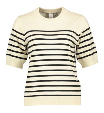 Beige trui met zwarte strepen Yaslena Y.A.S