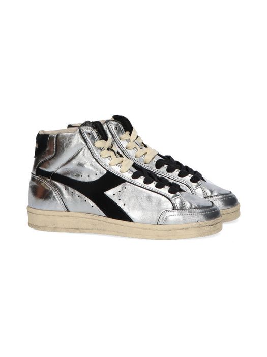 Zilver prestige high metal used hoge sneakers Diadora Heritage