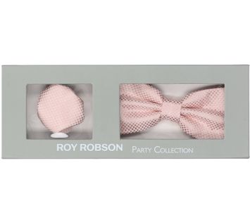 Pink set van vlinderdas en pochette Roy Robson