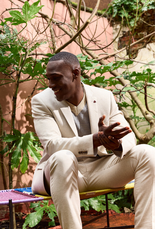 Beige kostuumbroek Roy Robson