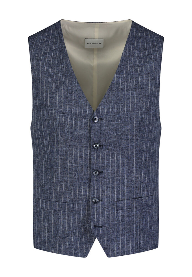 Blauwe ondervest met krijtstreep Roy Robson 