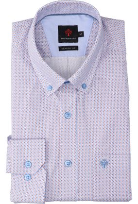 Martin Maple Multicolor katoenen hemd (regular fit) met details en lange mouwen