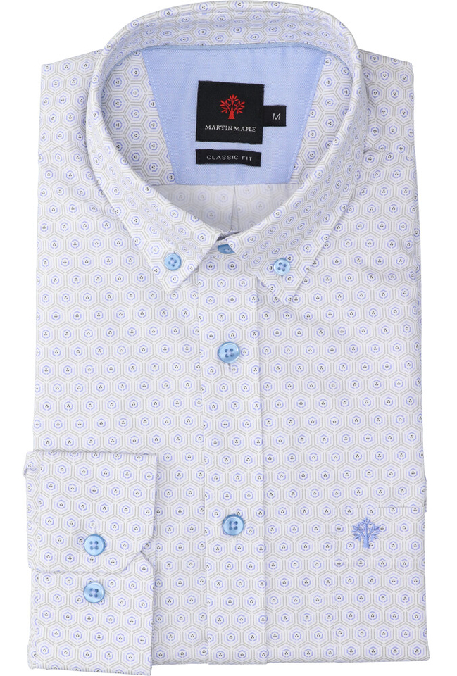 Multicolor katoenen hemd (regular fit) met lange mouwen Martin Maple