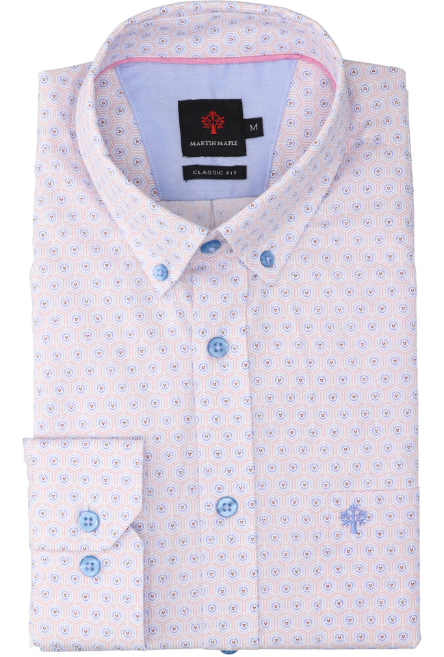 Multicolor katoenen hemd (regular fit) met details en lange mouwen Martin Maple