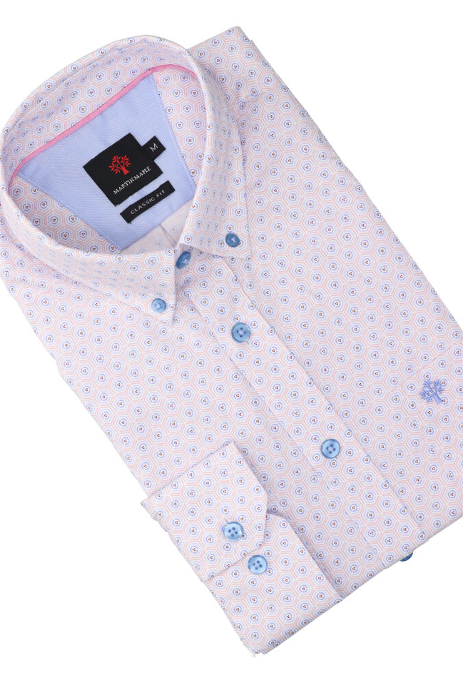 Multicolor katoenen hemd (regular fit) met details en lange mouwen Martin Maple