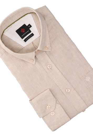 Beige linnen hemd (regular fit) met lange mouwen Martin Maple