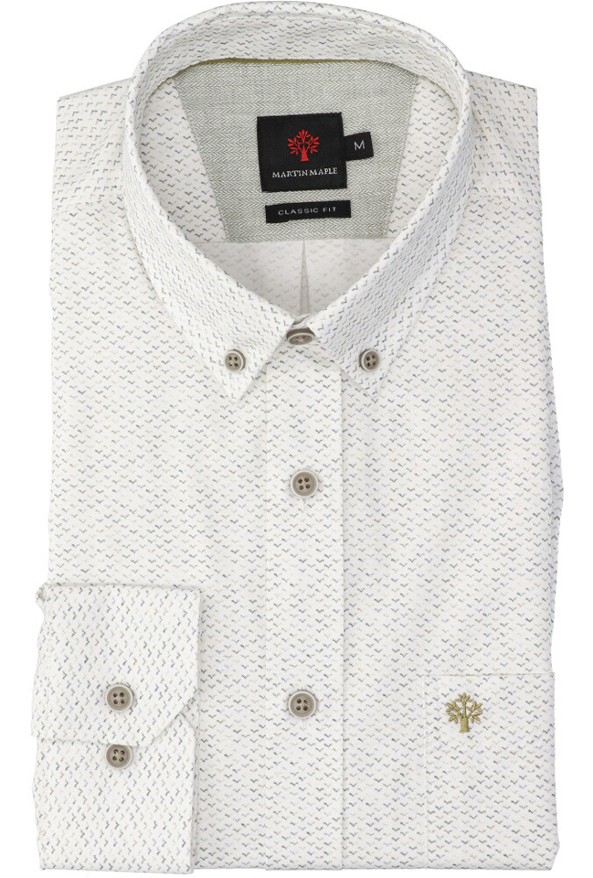 Beige katoenen hemd met details Martin Maple