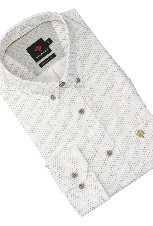 Beige katoenen hemd met details Martin Maple