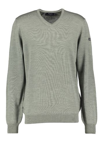 Groen grijze pull met v-hals Maerz
