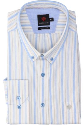 Martin Maple Mulitcolor gestreept katoenen hemd (regular fit) met lange mouwen Martin Mapple