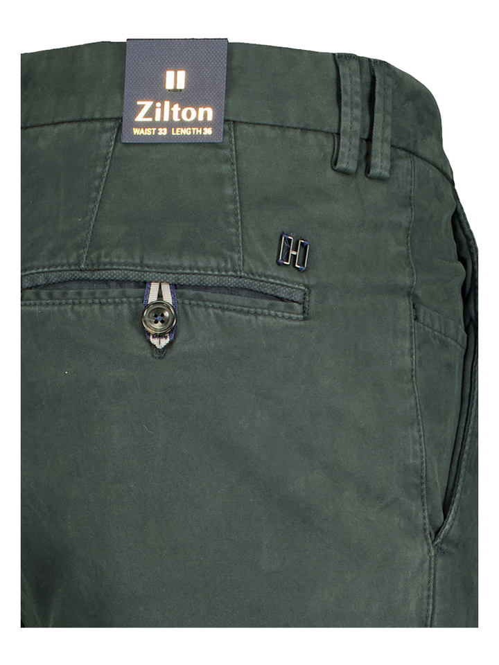 Donkergroene slim fit chino George Zilton