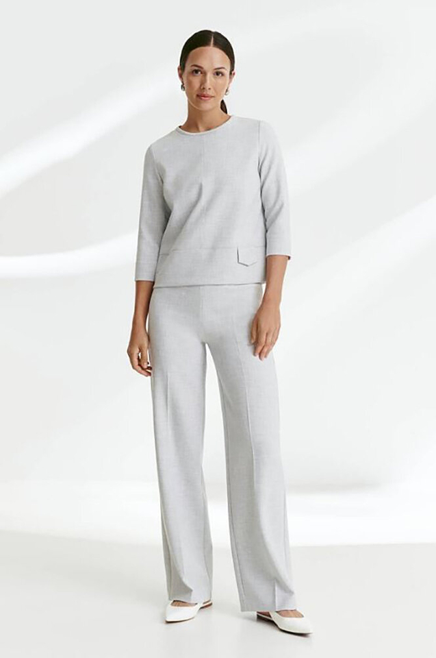 Grijze wijde geklede broek Tibio Furore