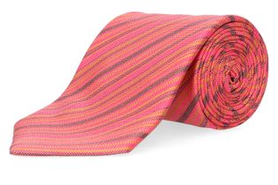 Marchesi di Como Roze zijden das met multicolor strepenmotief