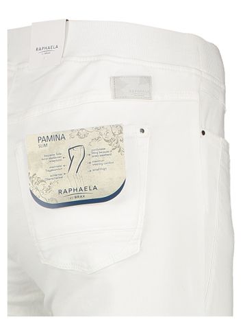 Wite bslim fit broek met elastiek Pamina Raphaela