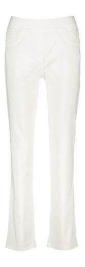 Creme kleurige slim fit broek met elastiek Pamina Raphalea