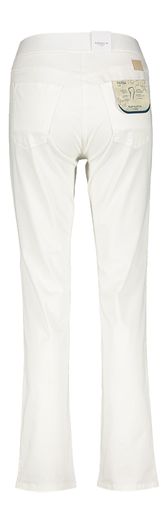 Creme kleurige slim fit broek met elastiek Pamina Raphalea