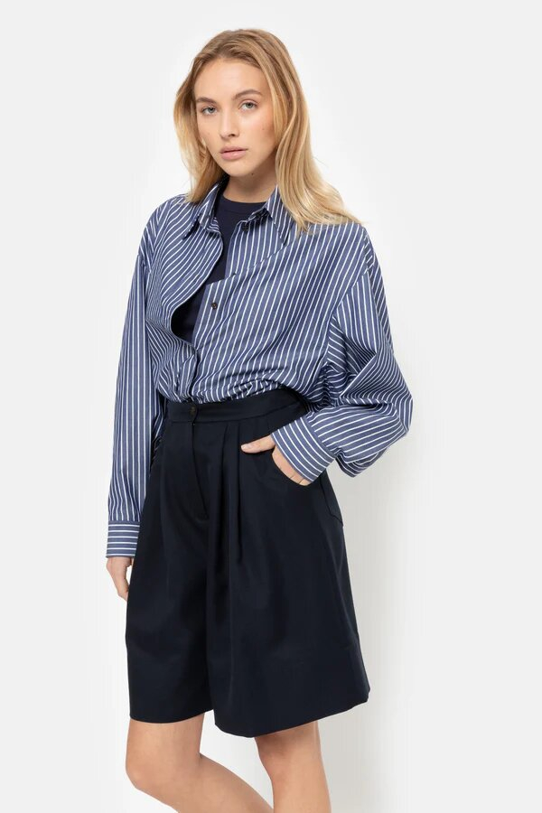 Blauwe gestreepte bloes met wijde mouwen Mason Ame