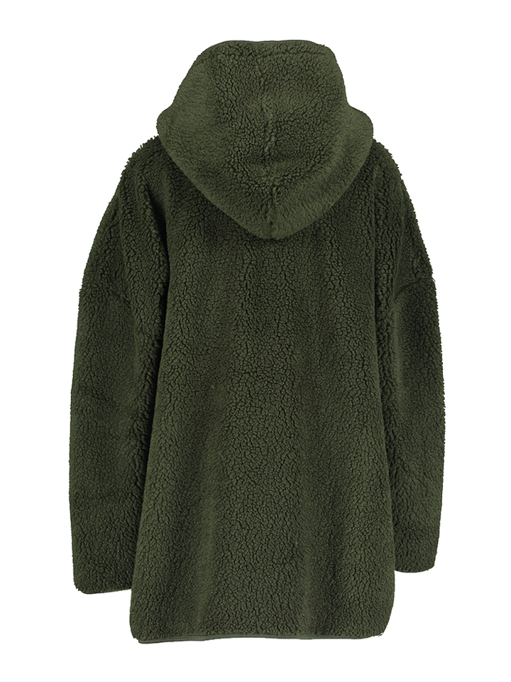 Kaki jas met fleece Kenji âme