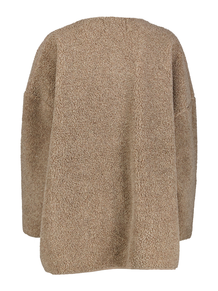 Beige oversized wollen halflange mantel Hannah Ame