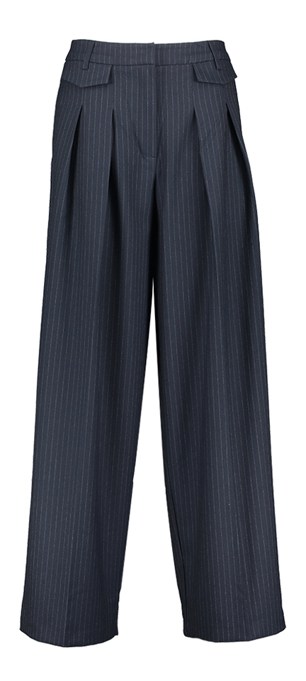 Blauwe Wijde broek met streep Michel Âme