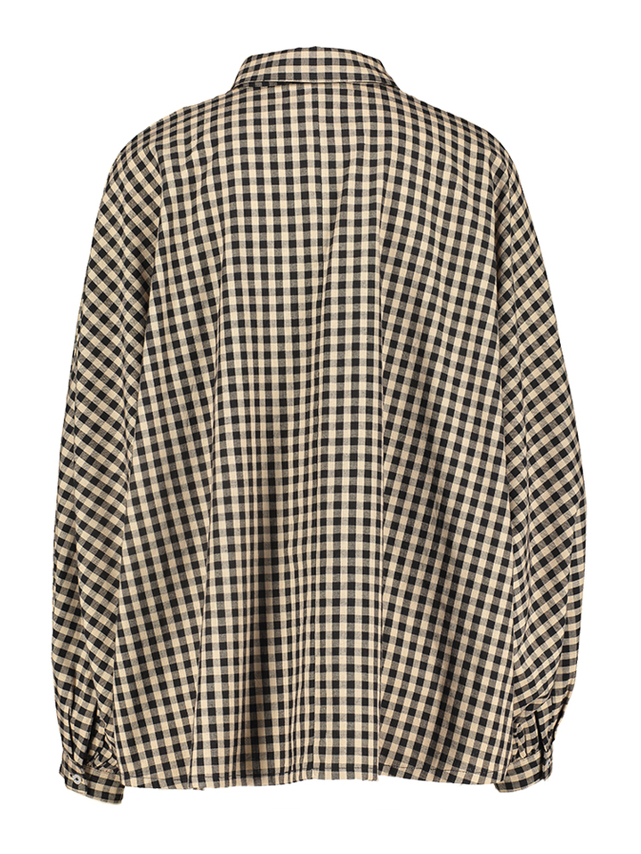 Geruite bloes in zwart en beige Gala Âme