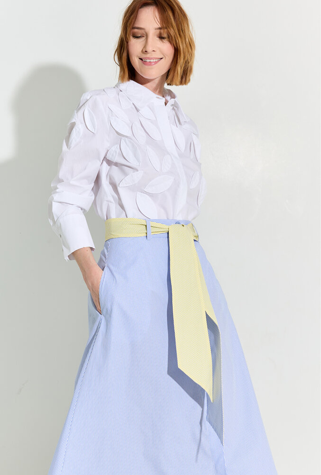 Wit met blauw gestreepte rok Lucero HER