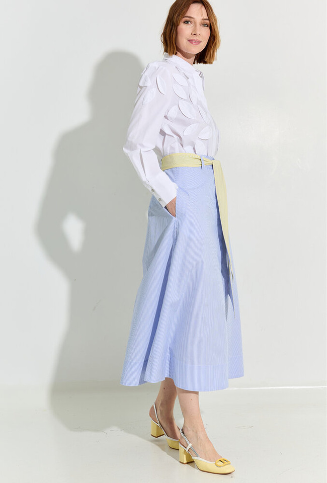 Wit met blauw gestreepte rok Lucero HER