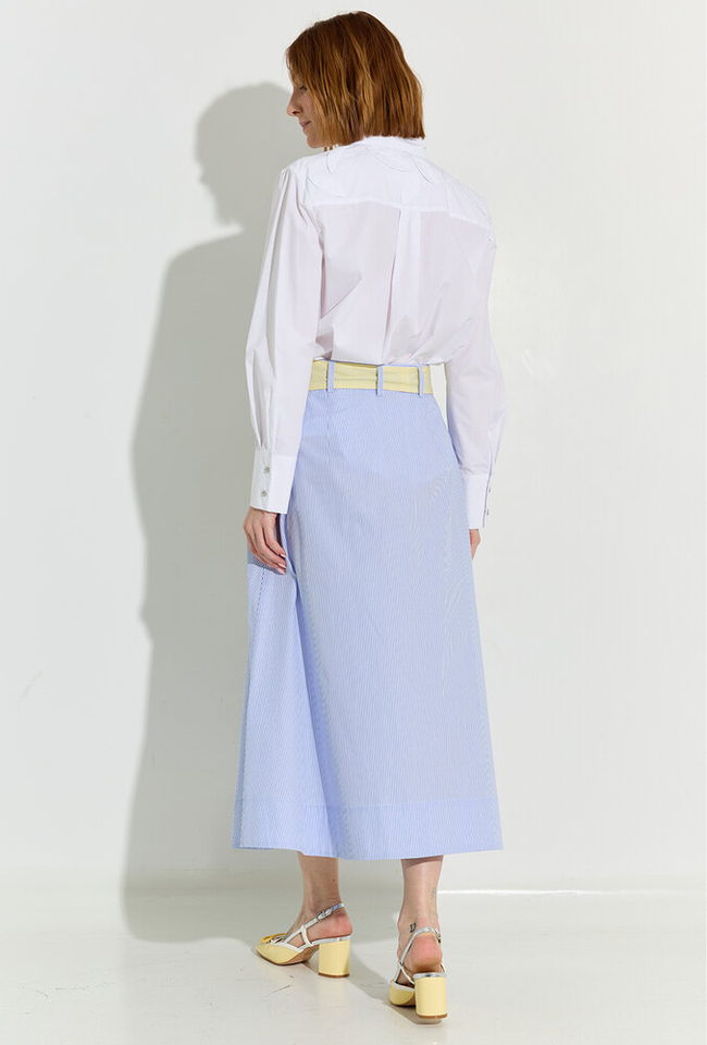 Wit met blauw gestreepte rok Lucero HER