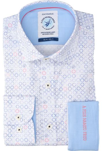 Circle katoenen hemd (regular fit) met print en lange mouwen A Fish Named Fred 