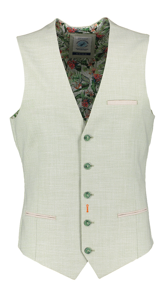 Lichtgroene gilet met knopen A Fish Named Fred