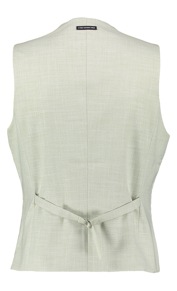 Lichtgroene gilet met knopen A Fish Named Fred