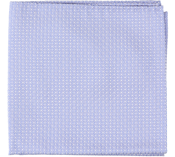 Lichtblauwe pochette met wit motief Profuomo