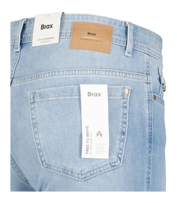 Licht blauwe slium bootcut met gouden detail aan de zak Shakira Brax