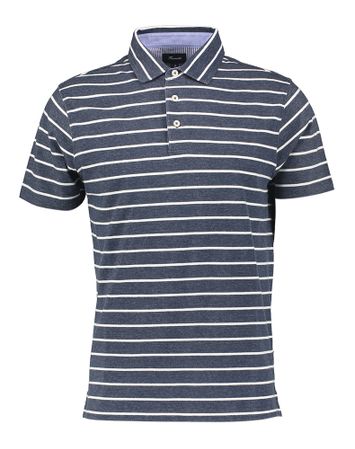 Blauwe/witte gestreepte polo Faconnable 
