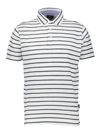Witte polo met blauwe strepen Faconnable 
