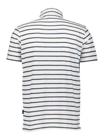 Witte polo met blauwe strepen Faconnable 