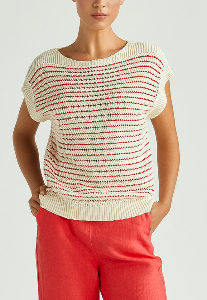 Beige debardeur met rodod detail Boone Xandres