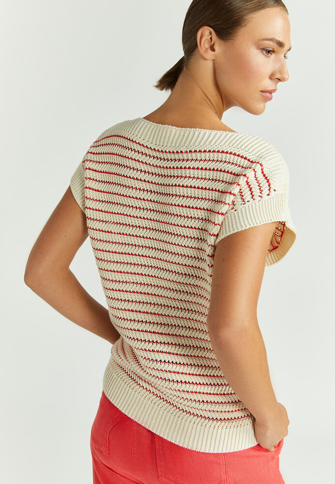 Beige debardeur met rodod detail Boone Xandres